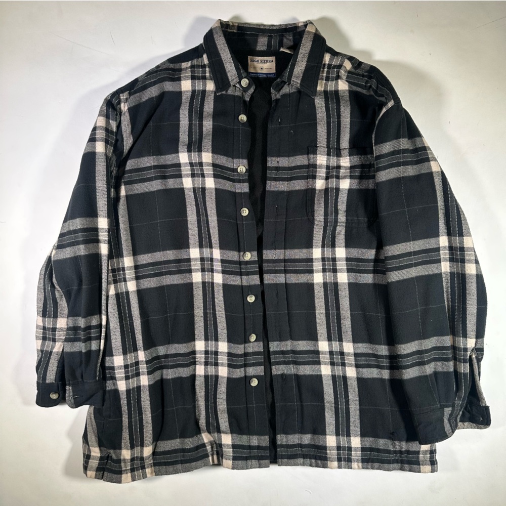 High Sierra Black and White Plaid Shirt Jacket